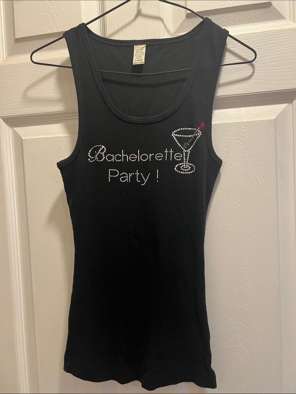 Bachelorette Party! Rhinestone Tank Top - Black